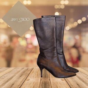 Jimmy Choo Dark Bronze Heeled Boots